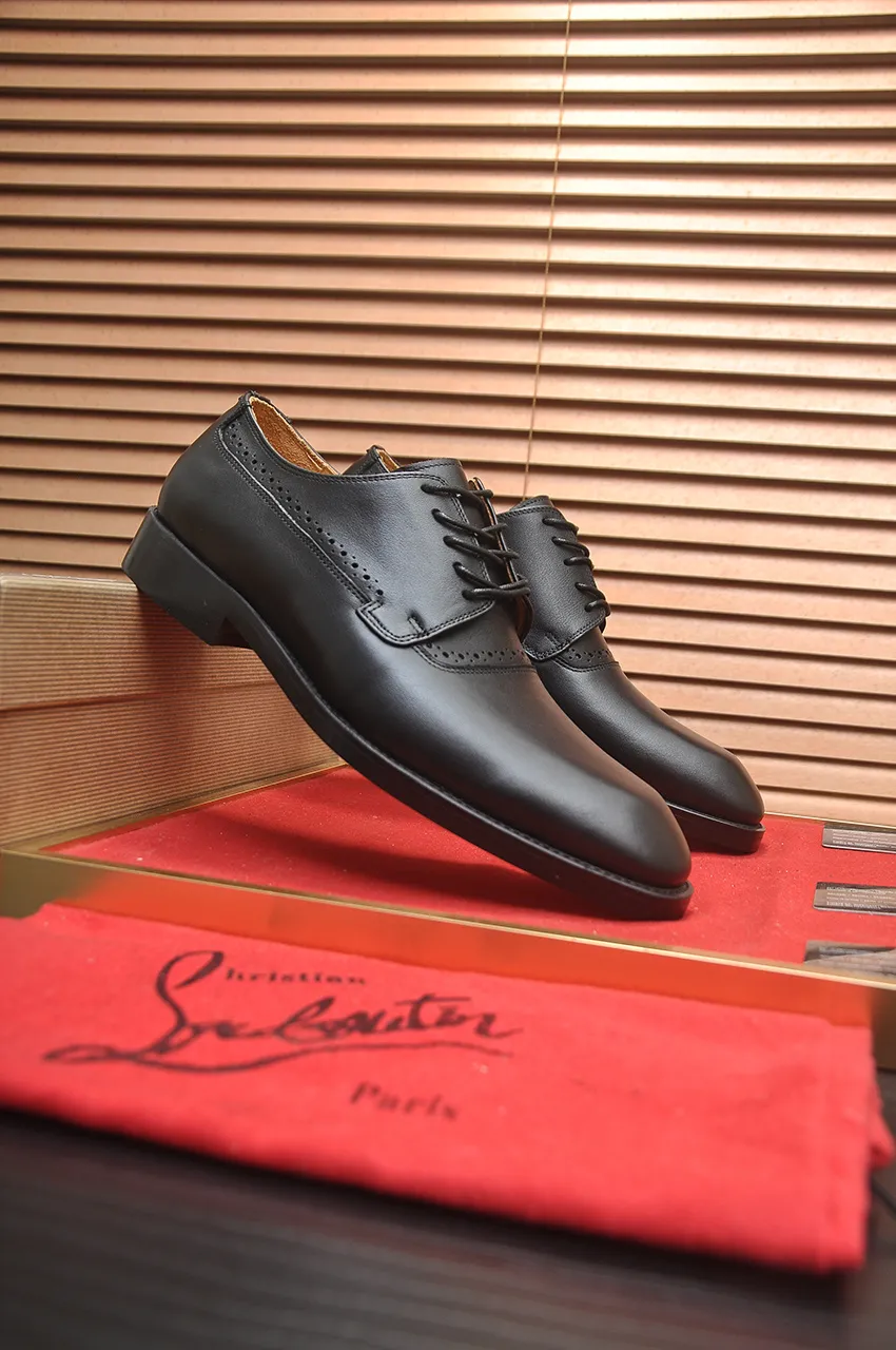 Men's shoes 💰620💶 [Chrstian Loubotin] Red-soled shoes 💋Original mold opening, the highest version on the market, purely handmade ➕Imported cowhide uppers, first-layer water-dyed cowhide lining! Original EU high-gloss outsole. 38 to 45 (45 customized)